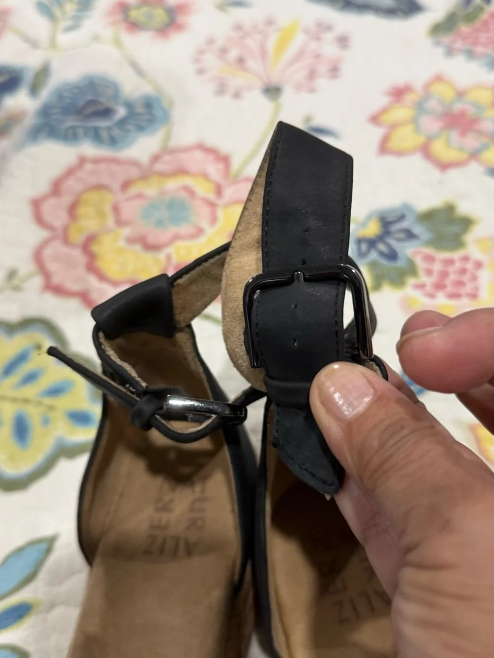 Black Espadrille Ankle-Strap Flats